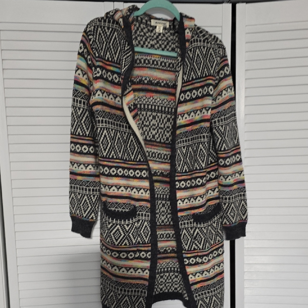Monteau Multicolor Patterned Cardigan